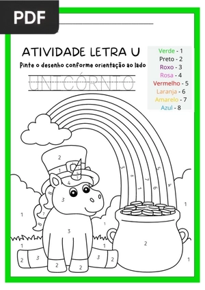 Atividade com a letra U de unicórnio