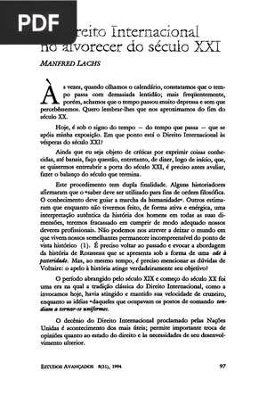 O Direito internacional ir no alvorecer do século XX