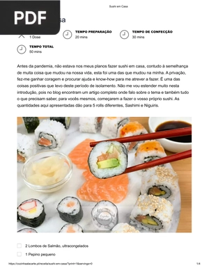 Sushi em Casa