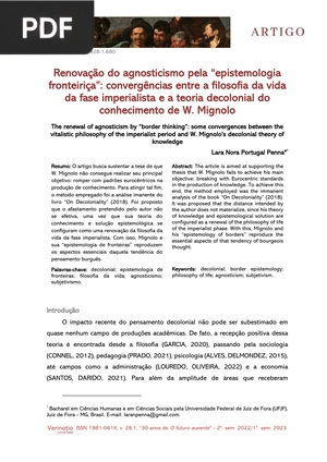 Renovação do agnosticismo pela “epistemologia fronteiriça”