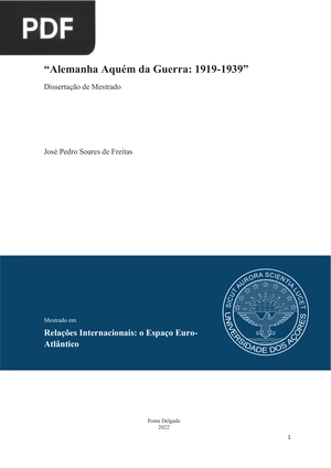 Alemanha Aquém da Guerra: 1919-1939
