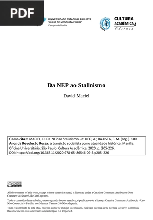 Da NEP ao Stalinismo - revolução permanente e revolução passiva na Rússia Soviética
