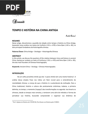Tempo E História Na China Antiga