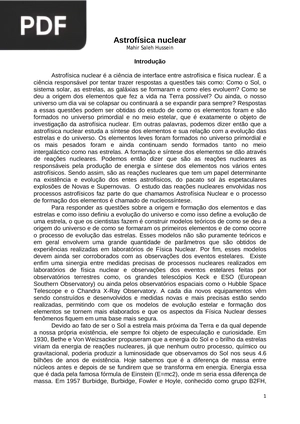 Astrofísica nuclear