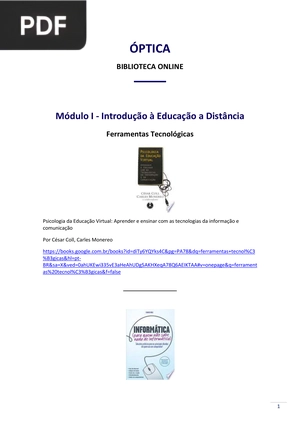 Óptica - Introdução À Educação A Distância