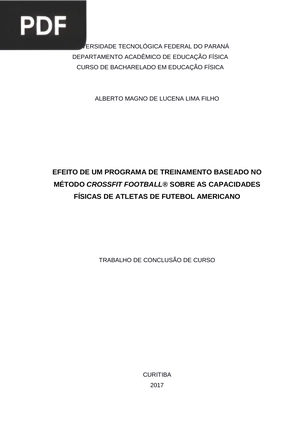 Efeito De Um Programa De Treinamento Baseado No Método Crossfit Football