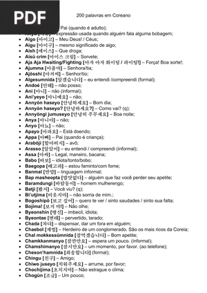 200 Palavras em Coreano