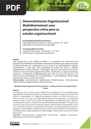 Desenvolvimento Organizacional Multidimensional: uma perspectiva crítica para os estudos organizacionais