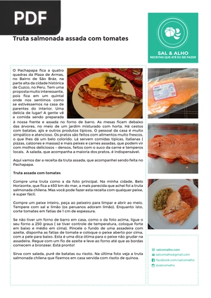 Truta assada com tomates