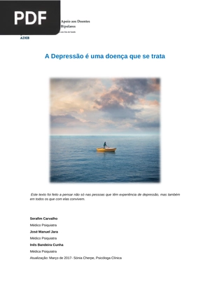 A Depressão é uma doença que se trata (Artigo)