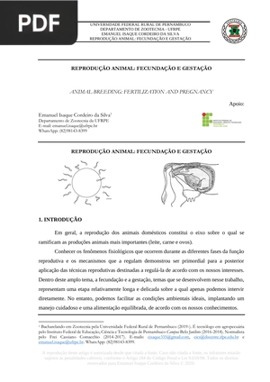 Reprodução animal: Fecundação e gestação