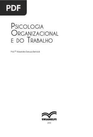 Psicologia Organizacional e do Trabalho