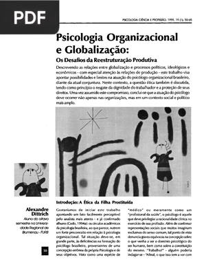 Psicologia Organizacional e Globalização: Os Desafios da Reestruturação Produtiva