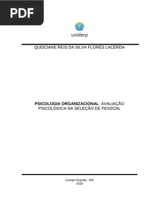 Psicologia organizacional: avaliação psicológica na seleção de pessoal