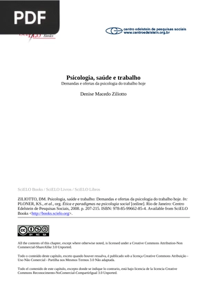Psicologia, saúde e trabalho (Artigo)