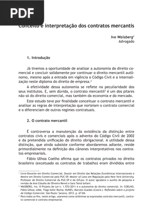 Conceito e interpretação dos contratos mercantis