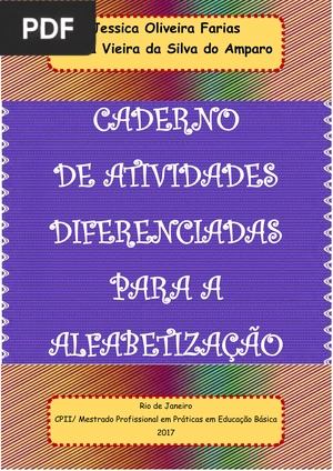 Caderno De Atividades Diferenciadas Para A Alfabetização