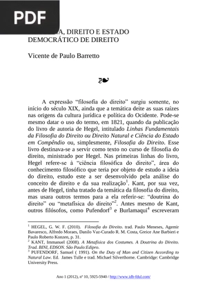Filosofia, direito e estado democrático de direito