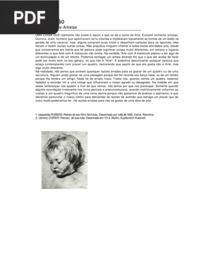 Introdução Sobre Artes e Artistas