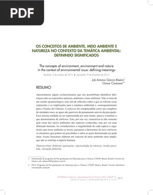 Os conceitos de ambiente, meio ambiente e natureza no contexto da temática ambiental: definindo significados