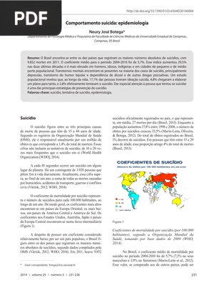 Comportamento suicida: epidemiologia (Artigo)