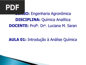 Introdução à Análise Química (Apresentação)