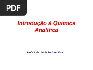 Introdução à Química Analítica (Apresentação)