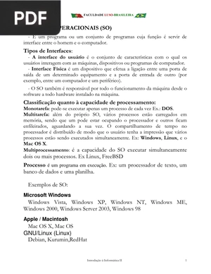 Sistemas operacionais (SO) (Artigo)