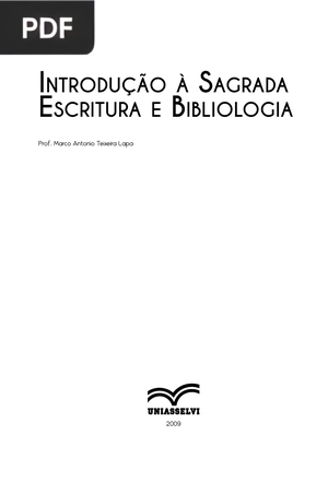 Introdução à Sagrada Escritura e Bibliologia