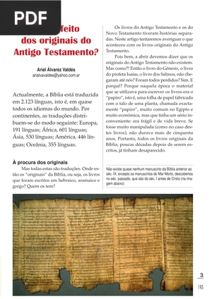 Que é feito dos originais do Antigo Testamento? (Artigo)