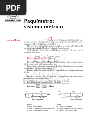 Paquímetro: sistema métrico (Artigo)