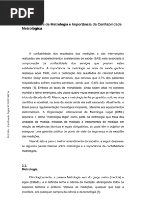 Fundamentos de Metrologia e Importância da Confiabilidade Metrológica