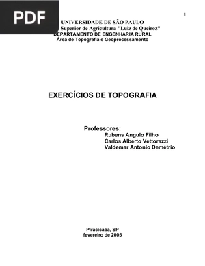 Exercícios de topografia