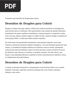 Desenhos de Dragões para Colorir