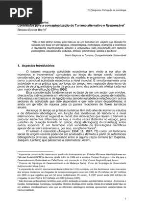 O Turista e o Viajante: Contributos para a conceptualização do Turismo alternativo e Responsável
