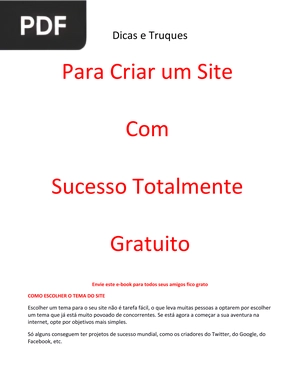 Para Criar um Site Com Sucesso Totalmente Gratuito