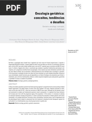 Oncologia geriátrica: conceitos, tendências e desafios (Artigo)