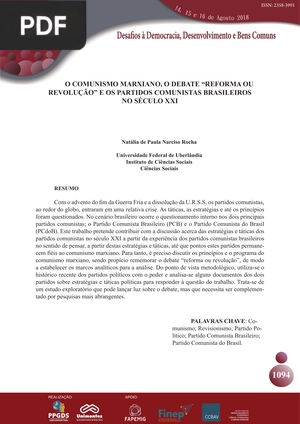 O comunismo marxiano, o debate. Reforma ou revolução e os partidos comunistas brasileiros no século XXI
