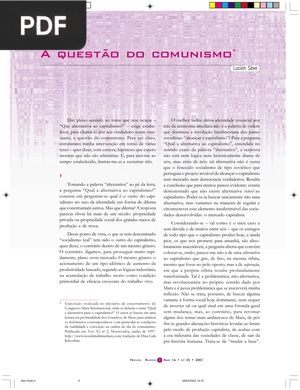 A questão do comunismo (Artigo)