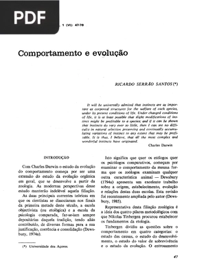 Comportamento e evolução