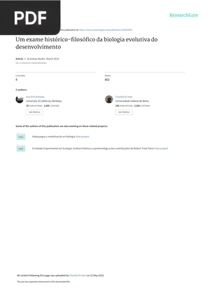 Um exame histórico-filosófico da biologia evolutiva do desenvolvimento