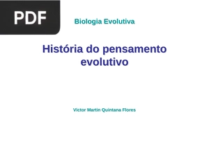 História do pensamento evolutivo (Apresentação)