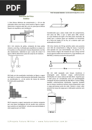 Exercícios de Física Estática