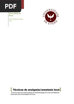 Técnicas de analgesia/anestesia local (Artigo)