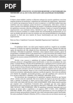 Capitalismo consciente: O conceito responde as necessidades da sociedade atual ou é uma tentativa de ligitimar um oximoro?