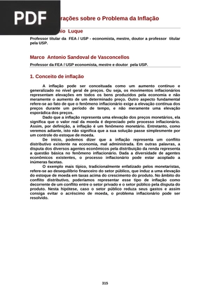 Considerações sobre o Problema da Inflação