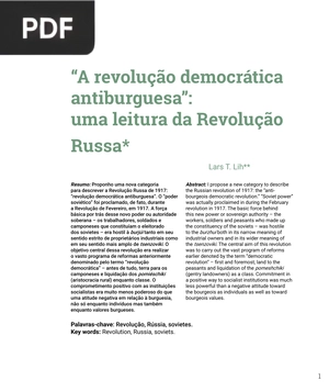 A revolução democrática antiburguesa: uma leitura da Revolução Russa