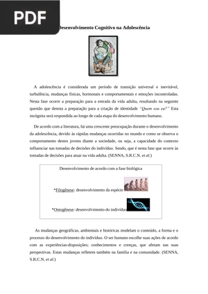 Desenvolvimento Cognitivo na Adolescência (Artigo)