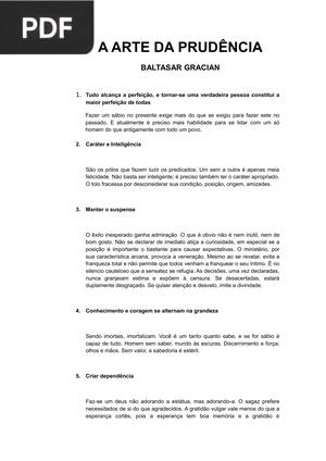 A Arte da Prudência