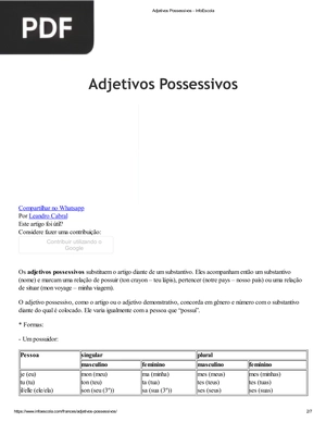 Adjetivos-possessivos